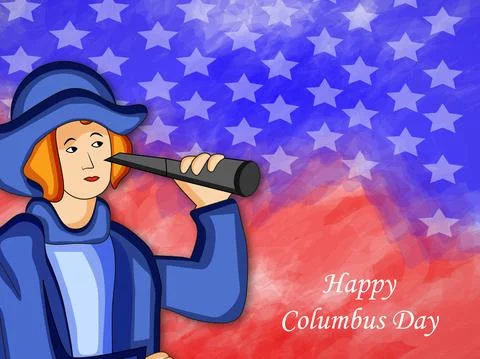Illustration of elements of Columbus Day Background Illustrazione stock
