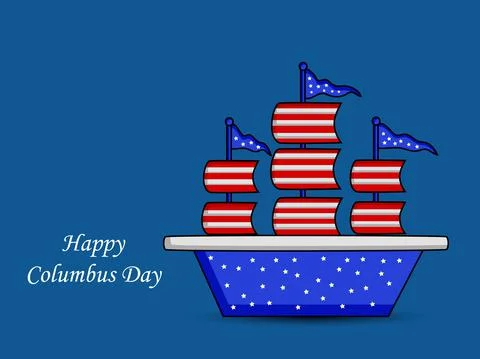 Illustration of elements of Columbus Day Background Stock Illustration