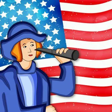 Illustration of elements of Columbus Day Background Stock Illustration