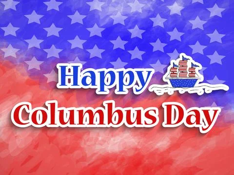 Illustration of elements of Columbus Day Background Illustrazione stock