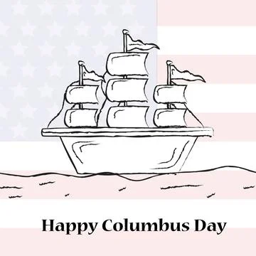 Illustration of elements of Columbus Day Background Stock Illustration