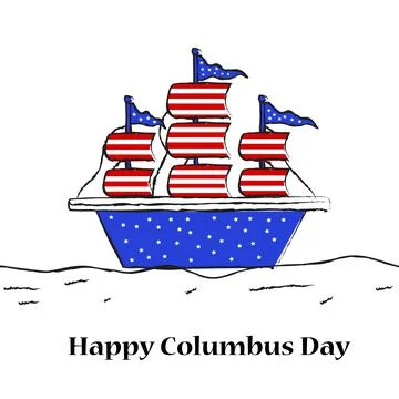 Illustration of elements of Columbus Day Background 스톡 일러스트