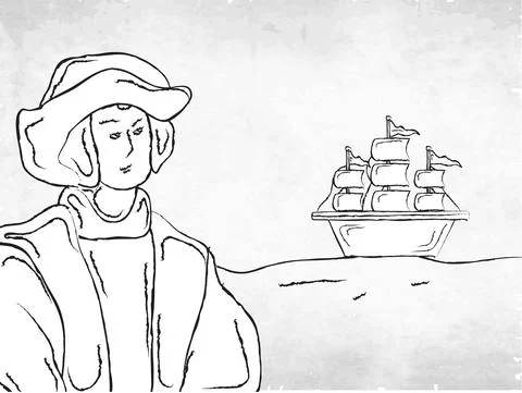 Illustration of elements of Columbus Day Background Stock Illustration
