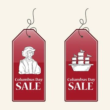 Illustration of elements of Columbus Day Background Illustrazione stock