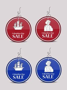 Illustration of elements of Columbus Day Background Ilustração Stock