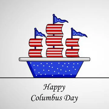 Illustration of elements of Columbus Day Background Stock Illustration