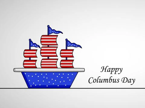 Illustration of elements of Columbus Day Background Illustrazione stock