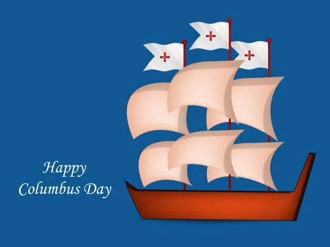 Illustration of elements of Columbus Day Background Illustrazione stock