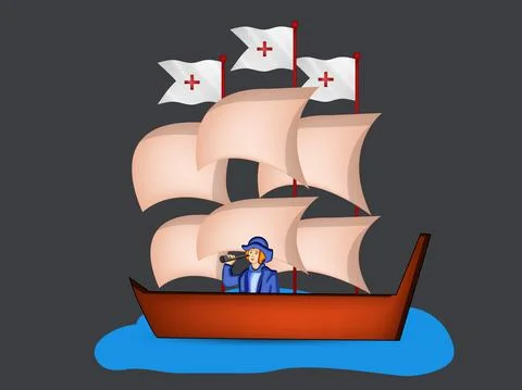 Illustration of elements of Columbus Day Background Stock Illustration