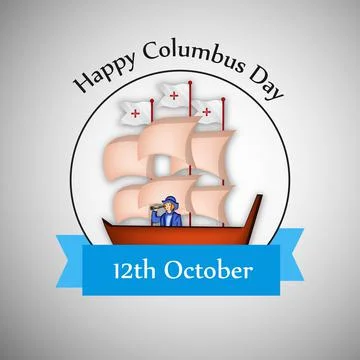 Illustration of elements of Columbus Day Background Stock Illustration
