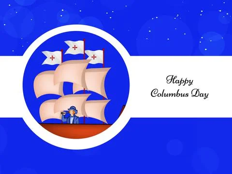 Illustration of elements of Columbus Day Background Stock Illustration