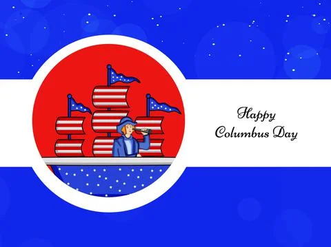 Illustration of elements of Columbus Day Background 库存插图