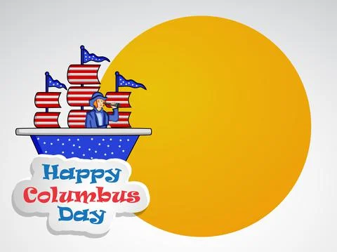 Illustration of elements of Columbus Day Background Stock Illustration