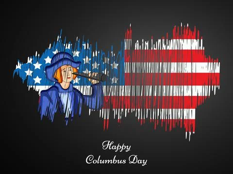 Illustration of elements of Columbus Day Background Illustrazione stock