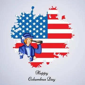 Illustration of elements of Columbus Day Background Illustrazione stock