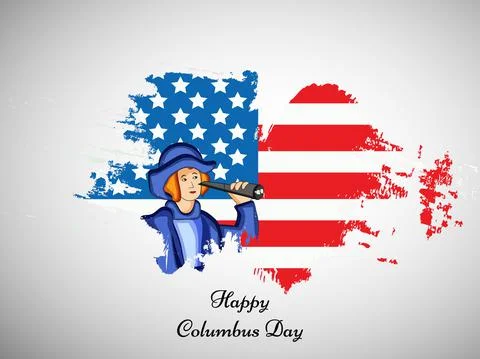Illustration of elements of Columbus Day Background Illustrazione stock