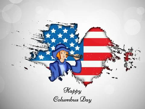 Illustration of elements of Columbus Day Background Stock Illustration