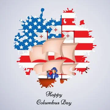 Illustration of elements of Columbus Day Background Stock Illustration