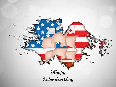 Illustration of elements of Columbus Day Background Stock Illustration