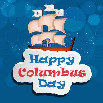 Illustration of elements of Columbus Day Background Ilustración de archivo