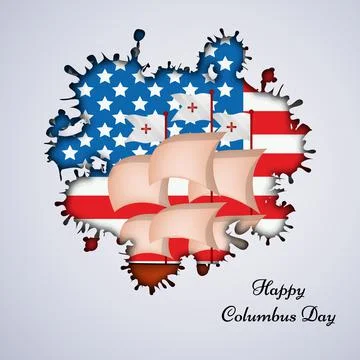 Illustration of elements of Columbus Day Background Illustrazione stock