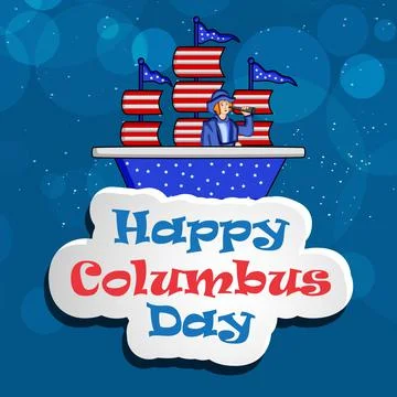 Illustration of elements of Columbus Day Background Stock Illustration