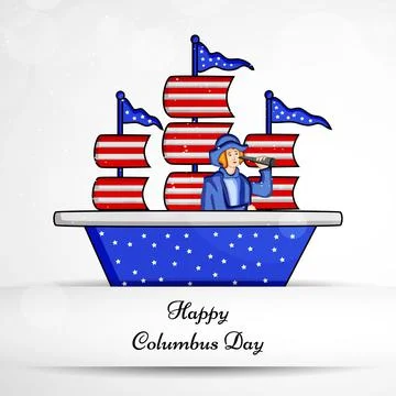 Illustration of elements of Columbus Day Background Stock-Illustration