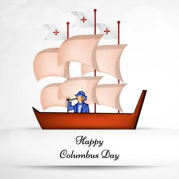 Illustration of elements of Columbus Day Background Illustrazione stock