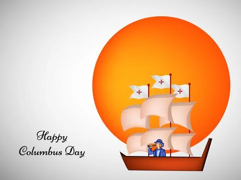 Illustration of elements of Columbus Day Background Stock Illustration
