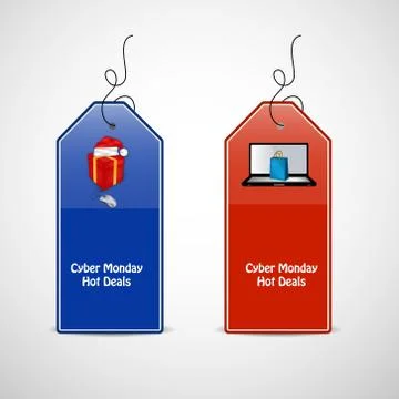 Illustration of elements of Cyber Monday background Illustrazione stock