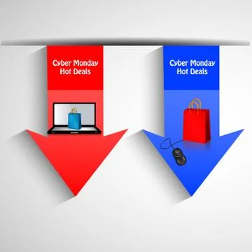 Illustration of elements of Cyber Monday background Stock Illustration