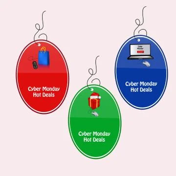 Illustration of elements of Cyber Monday background Stock Illustration