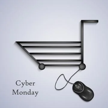Illustration of elements of Cyber Monday background Illustrazione stock