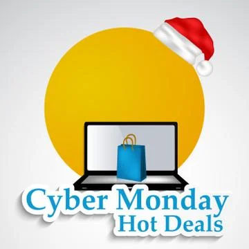 Illustration of elements of Cyber Monday background Illustrazione stock