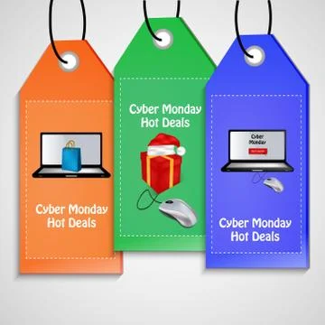 Illustration of elements of Cyber Monday background 스톡 일러스트