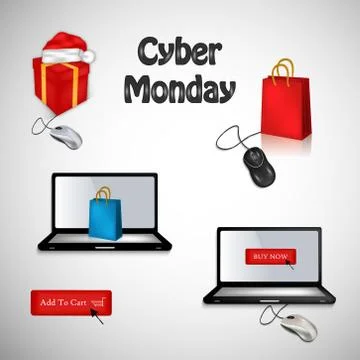 Illustration of elements of Cyber Monday background Stock Illustration