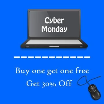 Illustration of elements of Cyber Monday background Stock Illustration