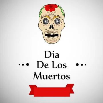 Illustration of elements of Dia De los Mexican Holiday Muertos background Stock Illustration