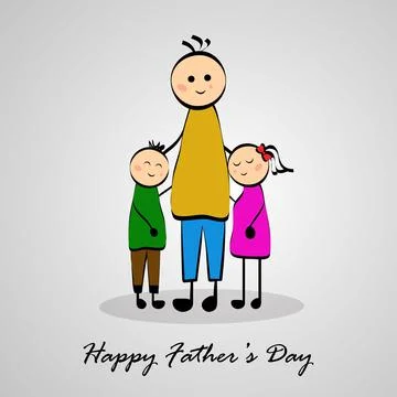 Illustration of elements of Fathers day background Illustrazione stock