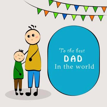 Illustration of elements of Fathers day background Illustrazione stock