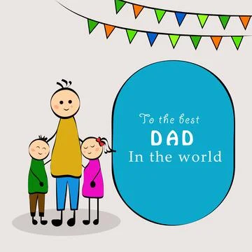 Illustration of elements of Fathers day background Illustrazione stock