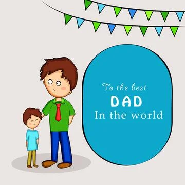 Illustration of elements of Fathers day background Illustrazione stock