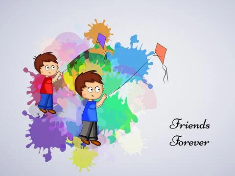 Illustration of elements of Friendship Day background Illustrazione stock