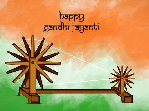 Illustration of elements of Gandhi Jayanti Background Illustrazione stock