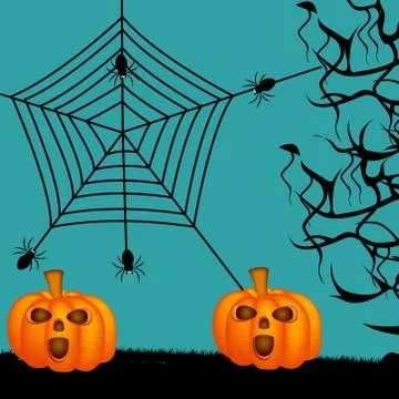 Illustration of elements of Halloween Background Stock Illustration