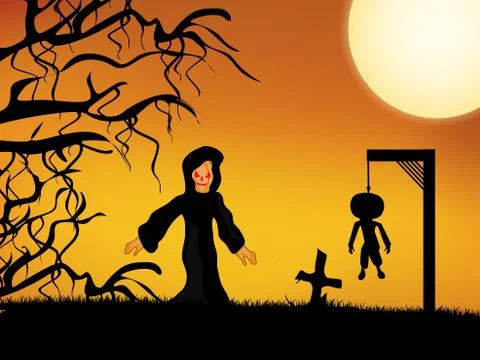 Illustration of elements of Halloween Background Stock Illustration