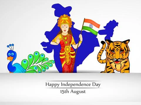 Illustration of elements of India Independence Day Background Stock Illustration