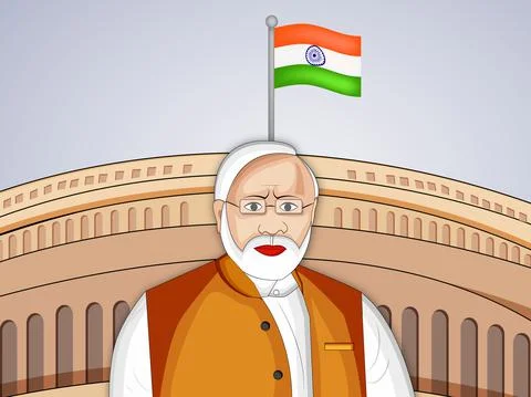 Illustration of elements of India Independence Day Background Stock Illustration