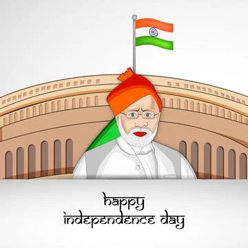 Illustration of elements of India Independence Day Background Illustrazione stock