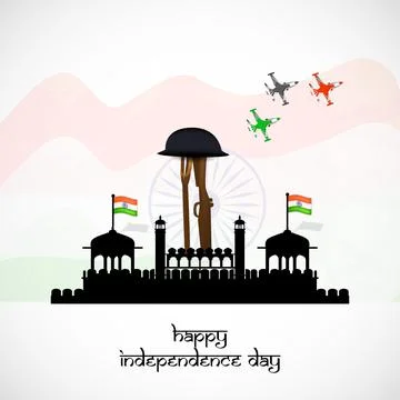Illustration of elements of India Independence Day Background Stock Illustration